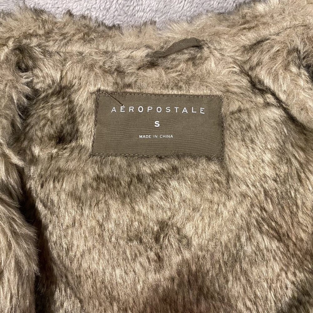 Aeropostale Olive Green Hooded Parka- Size Small - Picture 3 of 12